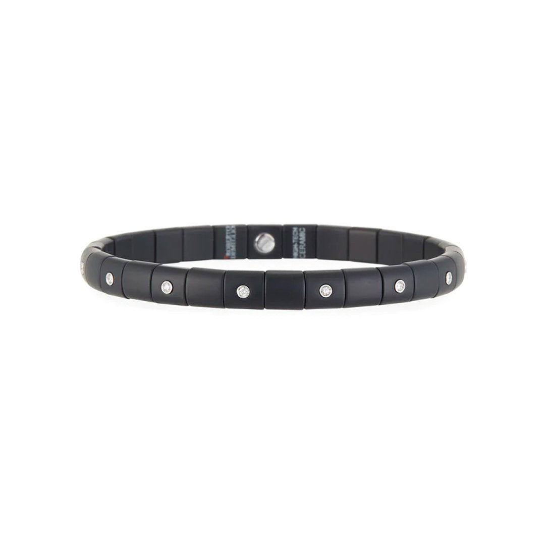 0.15 ctw Diamond Stretch Ceramic Bracelet - Continental Diamond