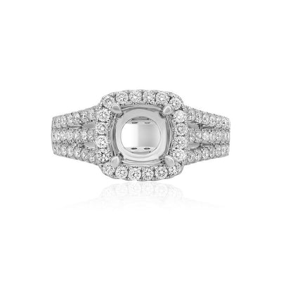 0.64 ctw Diamond Halo Engagement Ring - Continental Diamond