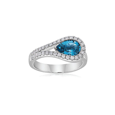 Blue Topaz & Diamond Ring - Continental Diamond