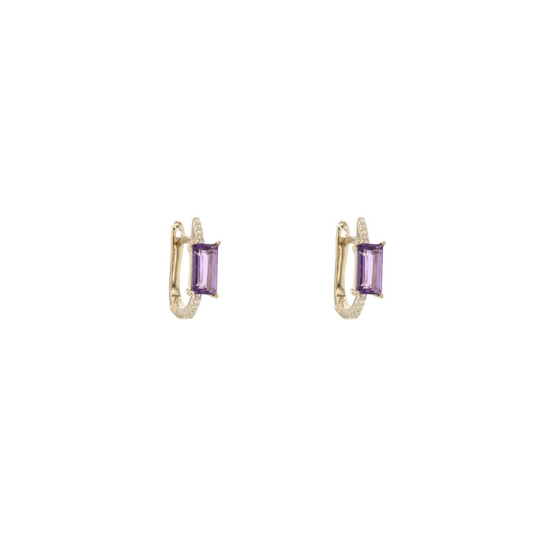 Amethyst & Diamond Earrings - Continental Diamond