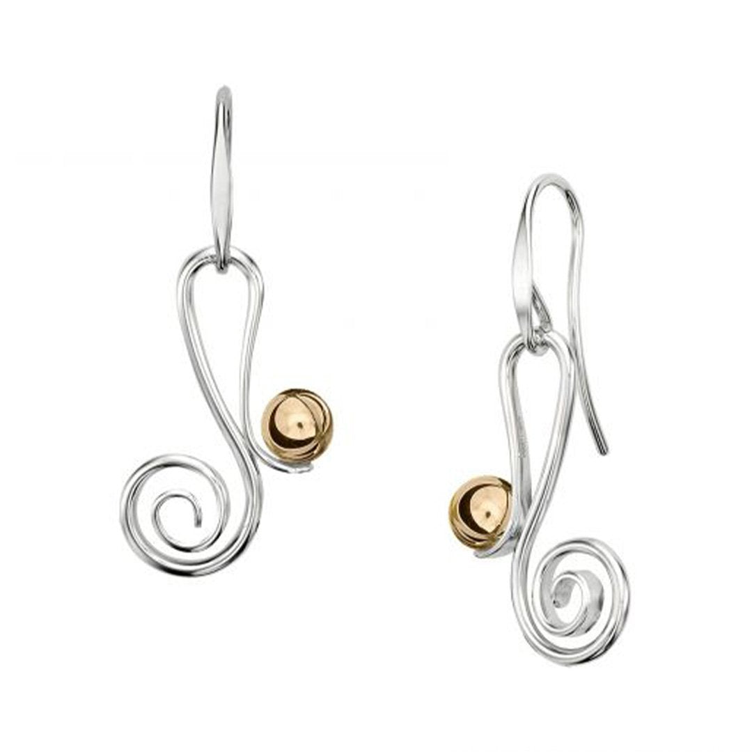 Silver & Gold Dangle Earrings - Continental Diamond