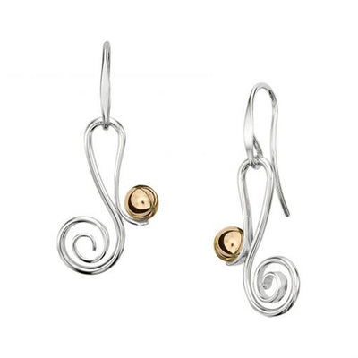 Silver & Gold Dangle Earrings - Continental Diamond