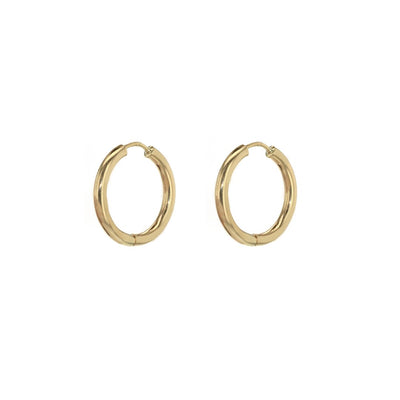20MM Round Hoop Earrings - Continental Diamond