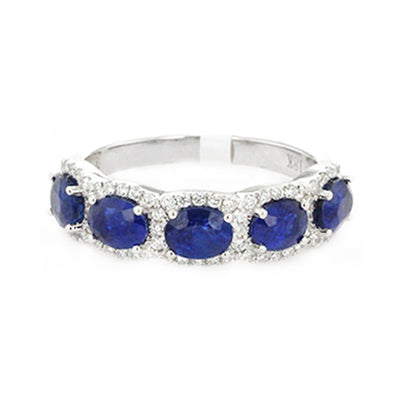 Blue Sapphire & Diamond Band - Continental Diamond