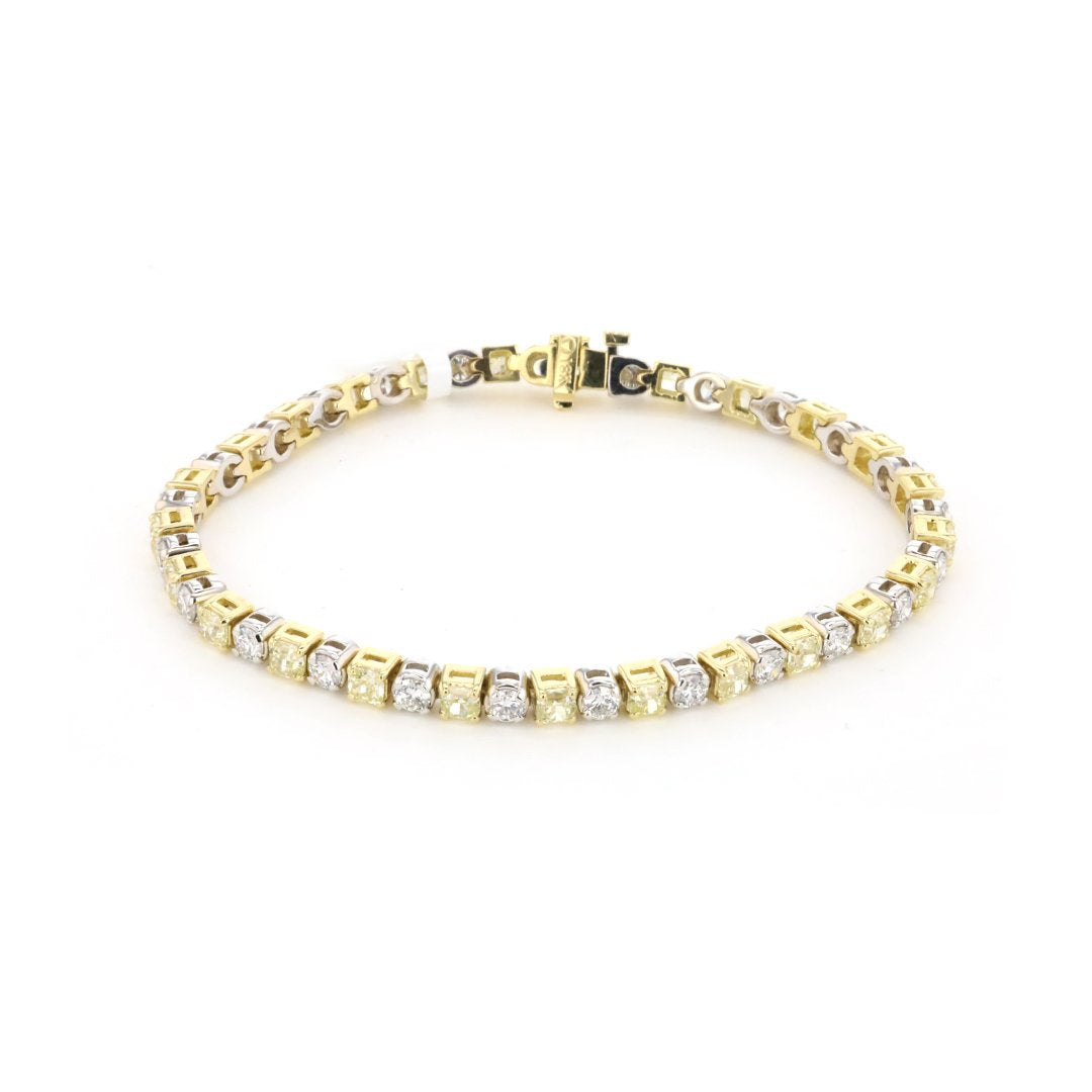 Yellow Diamond & White Diamond Tennis Bracelet - Continental Diamond