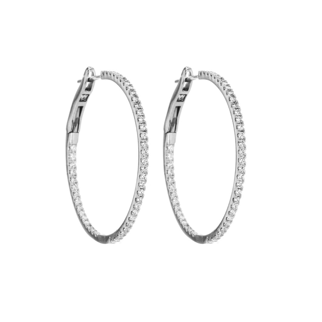 0.82 ctw Diamond Inside-Out Hoop Earrings - Continental Diamond