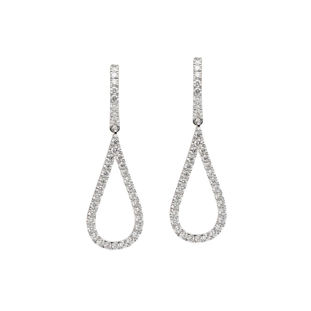 0.88 ctw Diamond Drop Earrings - Continental Diamond