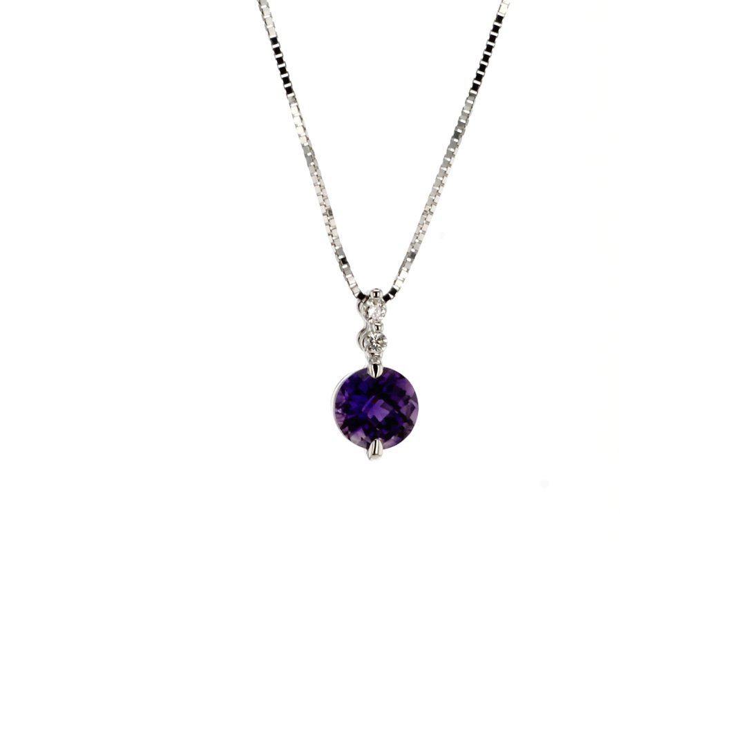 Amethyst & Diamond Pendant - Continental Diamond