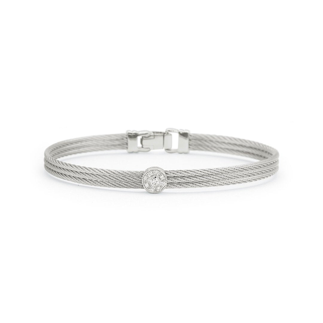 Grey Cable Bangle Bracelet - Continental Diamond