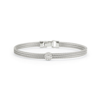 Grey Cable Bangle Bracelet - Continental Diamond
