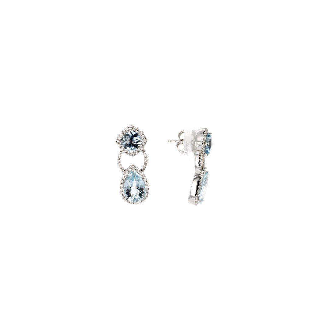 Aquamarine & Diamond Earrings - Continental Diamond