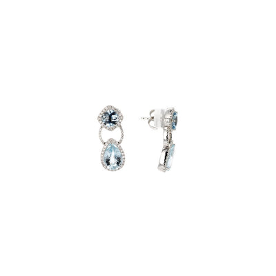 Aquamarine & Diamond Earrings - Continental Diamond