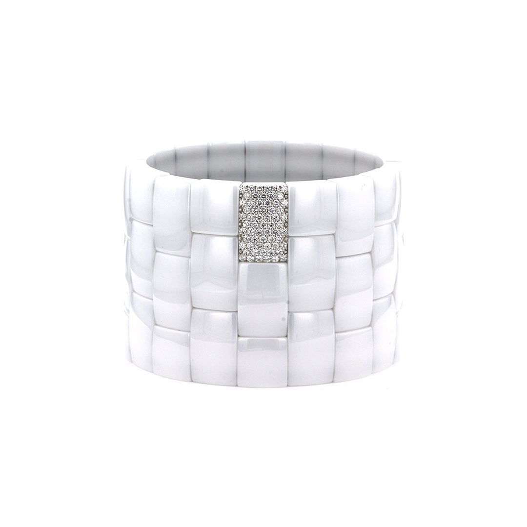 1.05 ctw Diamond Ceramic Stretch Bracelet - Continental Diamond