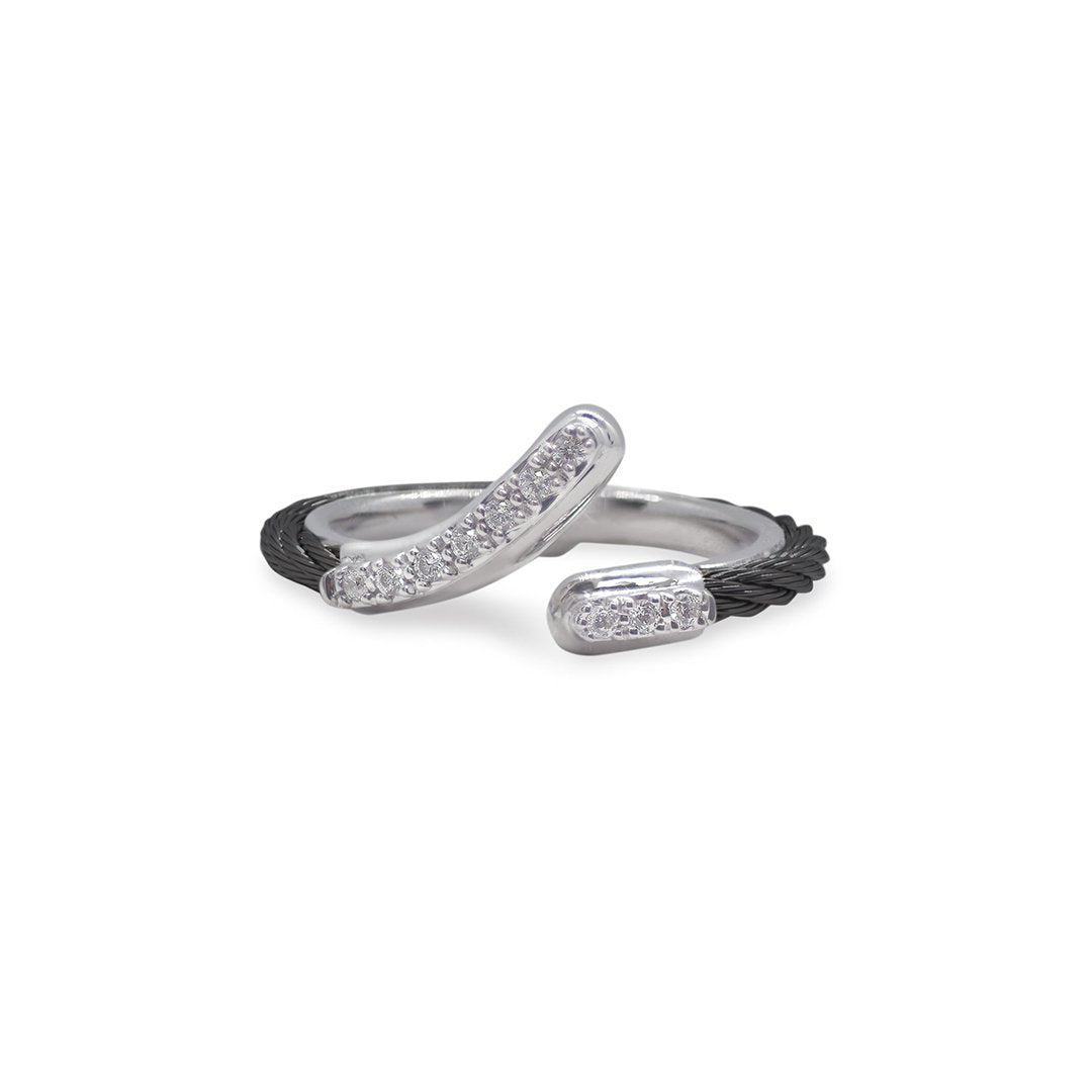 0.08 ctw Diamond Black Cable Ring - Continental Diamond