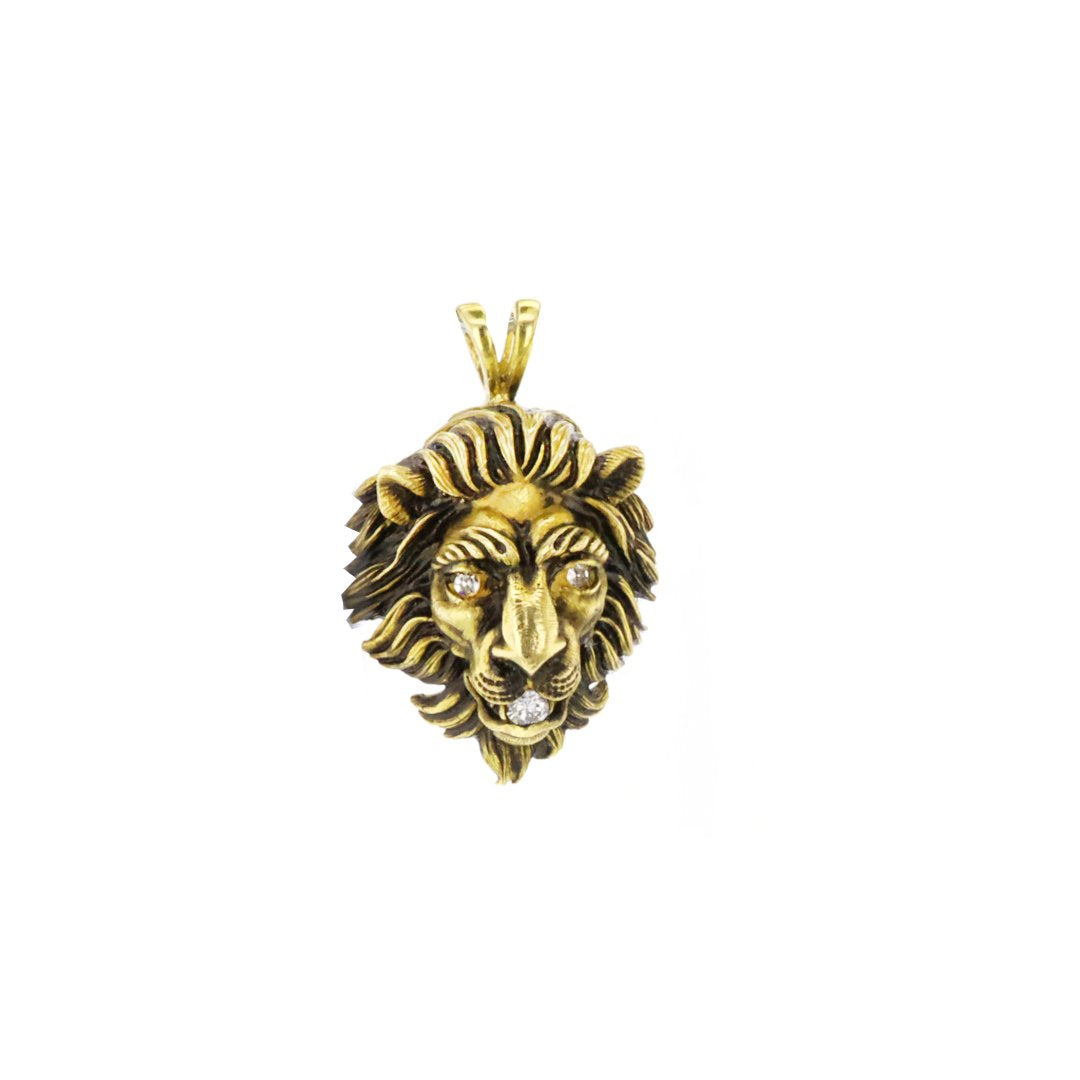 Diamond Lion Head Pendant