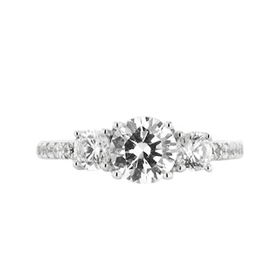 0.72 ctw Diamond Three-Stone Engagement Ring - Continental Diamond