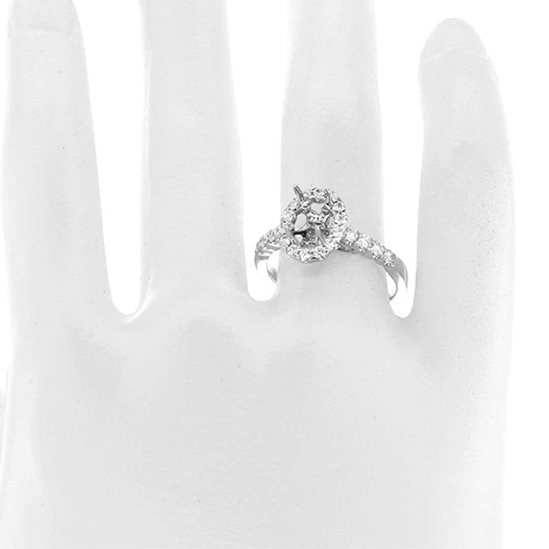 0.67 ctw Diamond Halo Engagement Ring - Continental Diamond