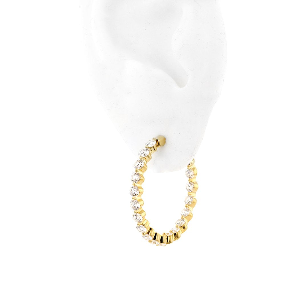 3.07 ctw Diamond 1" Inside-Out Hoop Earrings - Continental Diamond