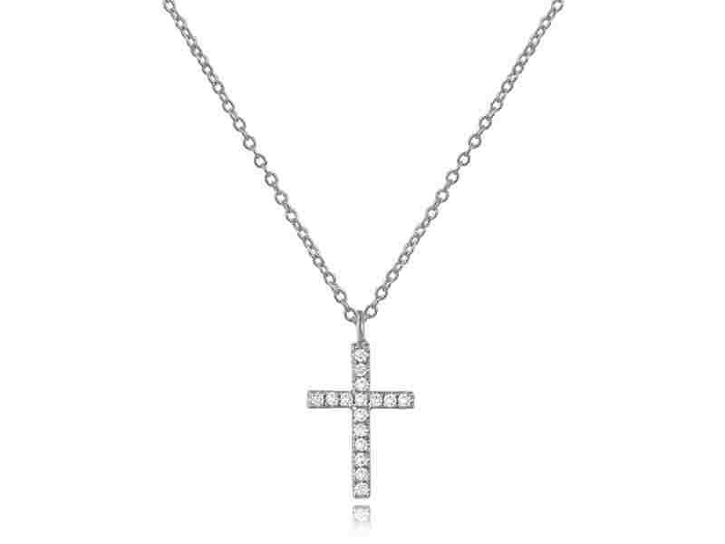 0.04 ctw Diamond Cross Necklace - Continental Diamond