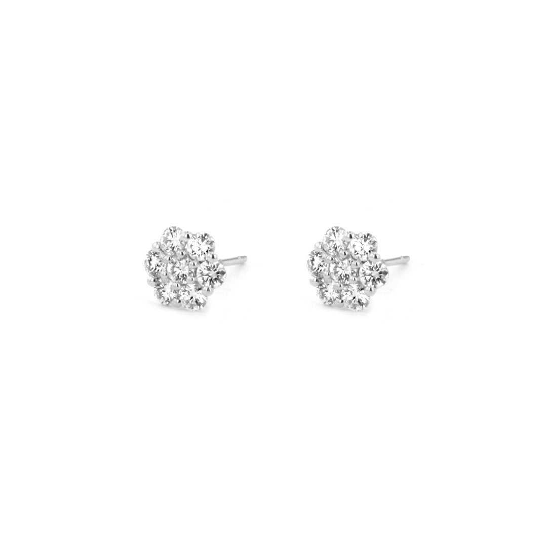 1.03 ctw Diamond Cluster Earrings