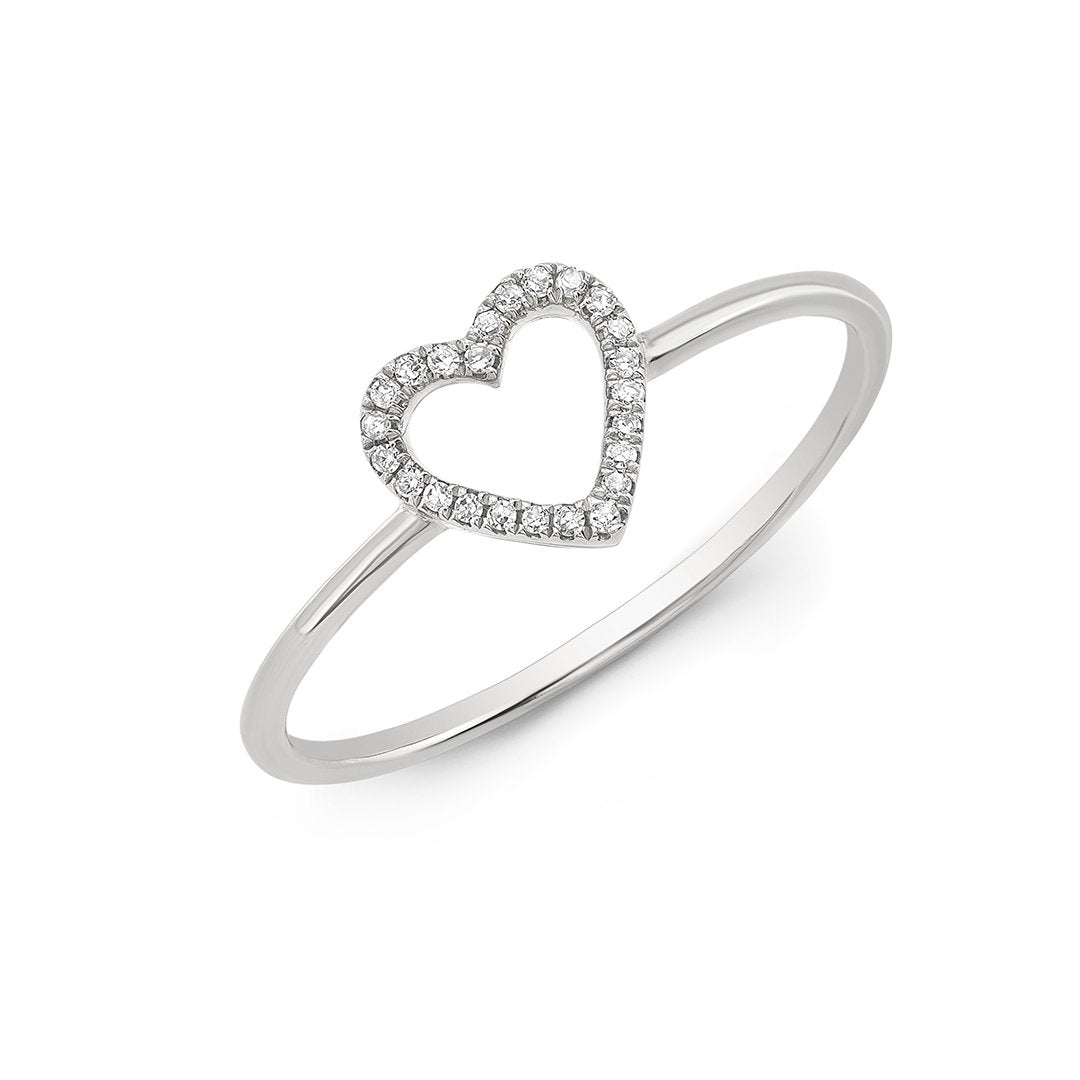 0.05 ctw Diamond Open Heart Ring - Continental Diamond