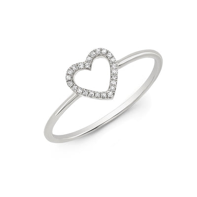 0.05 ctw Diamond Open Heart Ring - Continental Diamond