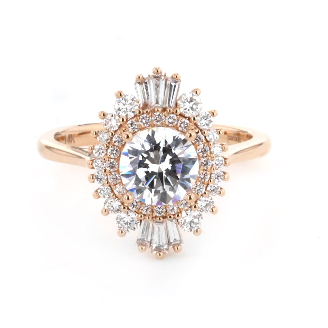 0.52 ctw Diamond Halo Engagement Ring - Continental Diamond