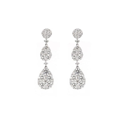 3.20 ctw Diamond Drop Earrings - Continental Diamond