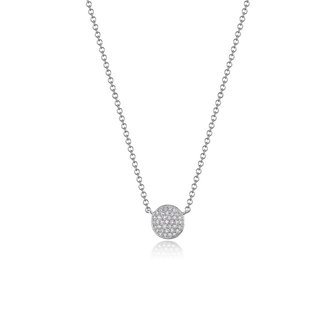 0.12 ctw Diamond Pave Circle Necklace - Continental Diamond