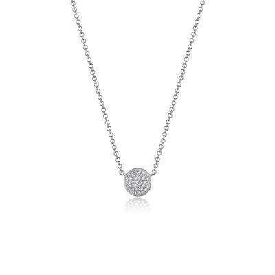0.12 ctw Diamond Pave Circle Necklace - Continental Diamond