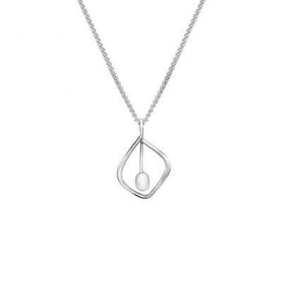 Silver Pearl Pendant Necklace - Continental Diamond