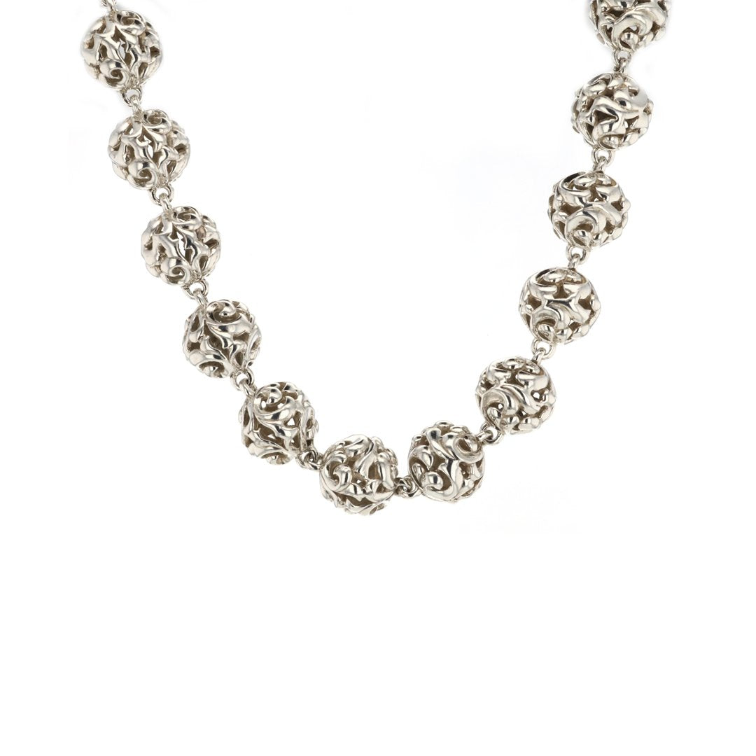 18.25" Silver Ball Necklace