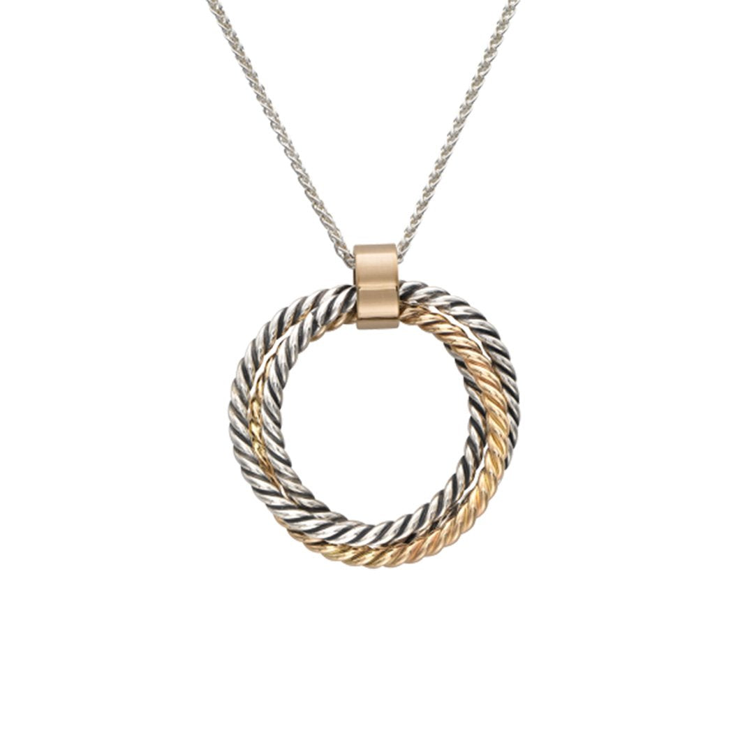 Silver & Gold Pendant Necklace - Continental Diamond