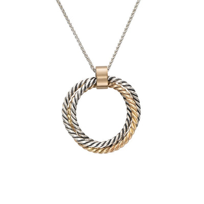Silver & Gold Pendant Necklace - Continental Diamond