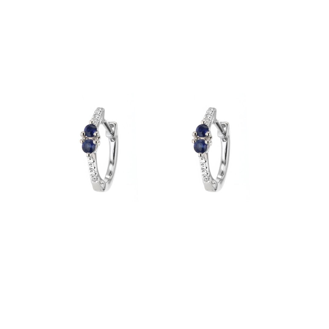 Blue Sapphire & Diamond Earrings