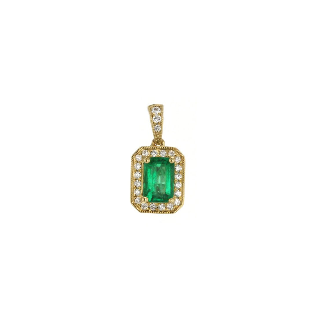 Emerald & Diamond Pendant - Continental Diamond