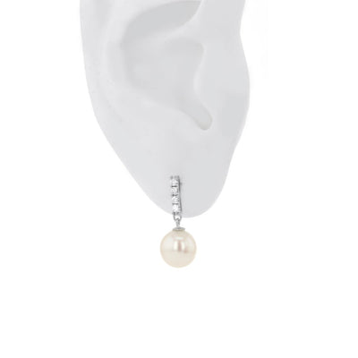 Pearl & Diamond Drop Earrings - Continental Diamond
