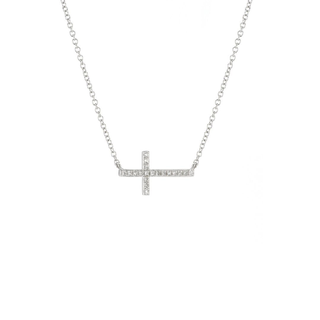0.06 ctw Diamond Cross Necklace - Continental Diamond