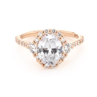 0.69 ctw Diamond Halo Engagement Ring - Continental Diamond