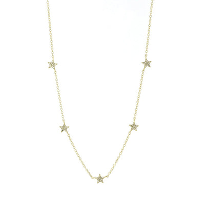 0.13 ctw Diamond Star Necklace - Continental Diamond