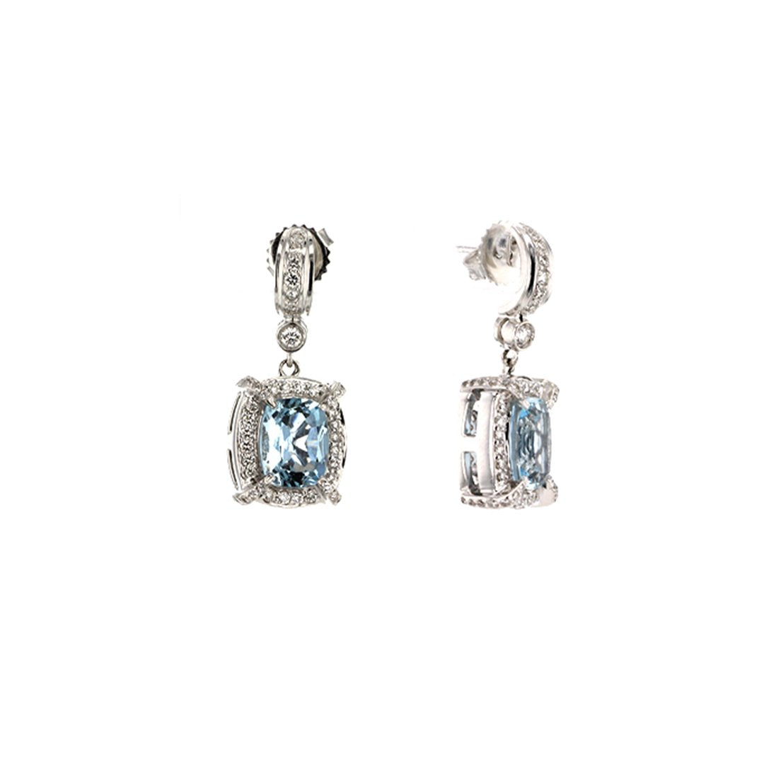 Aquamarine & Diamond Earrings - Continental Diamond