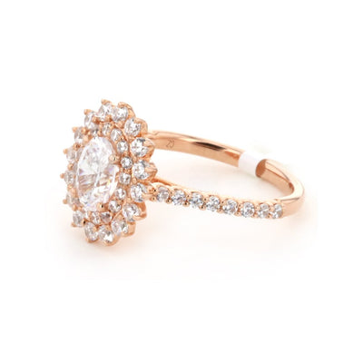 0.82 ctw Diamond Halo Engagement Ring - Continental Diamond