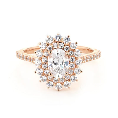 0.82 ctw Diamond Halo Engagement Ring - Continental Diamond