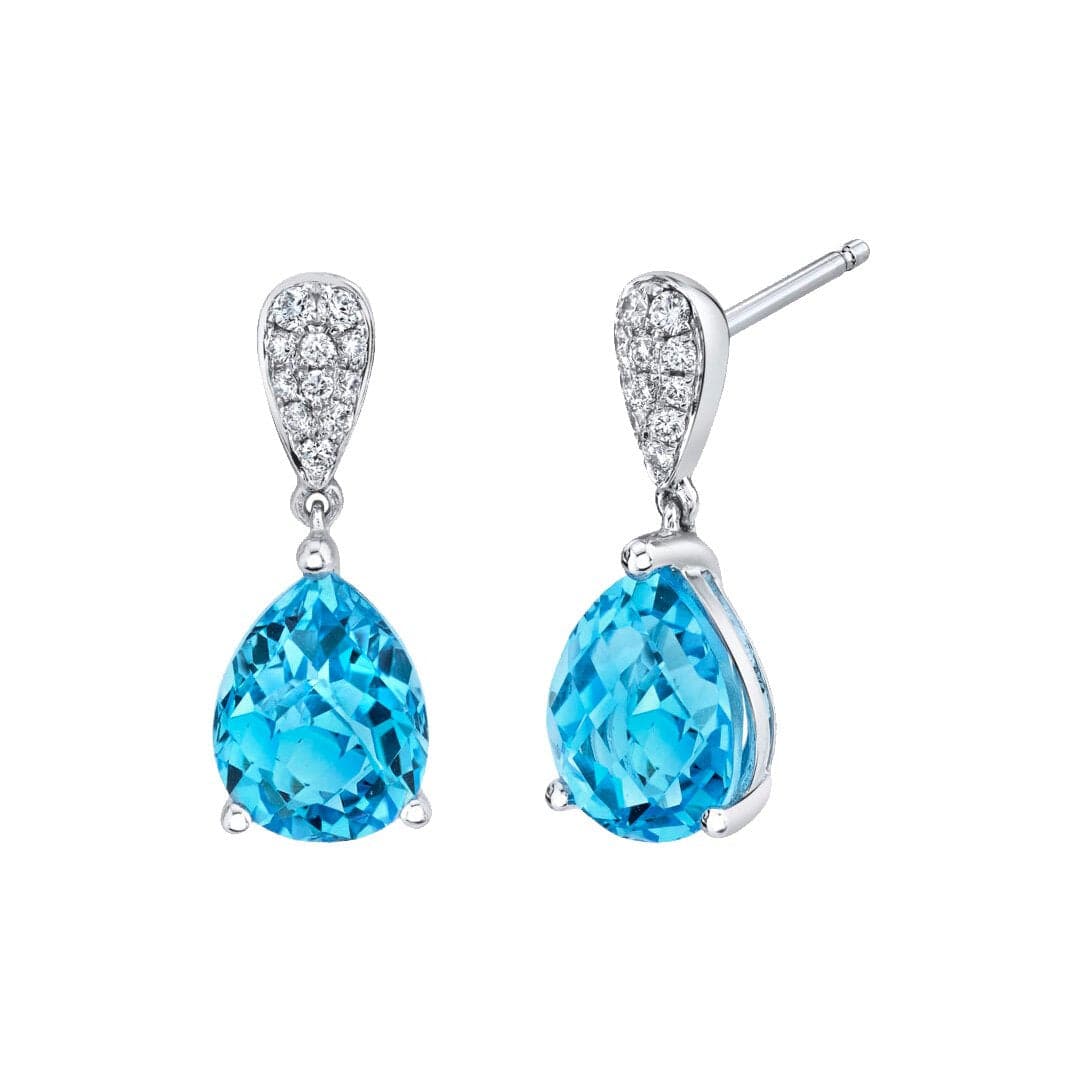 Topaz & Diamond Drop Earrings - Continental Diamond