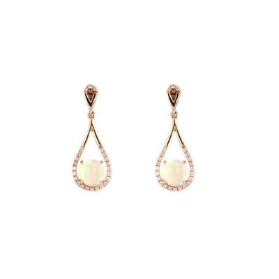 Opal & Diamond Drop Earrings - Continental Diamond