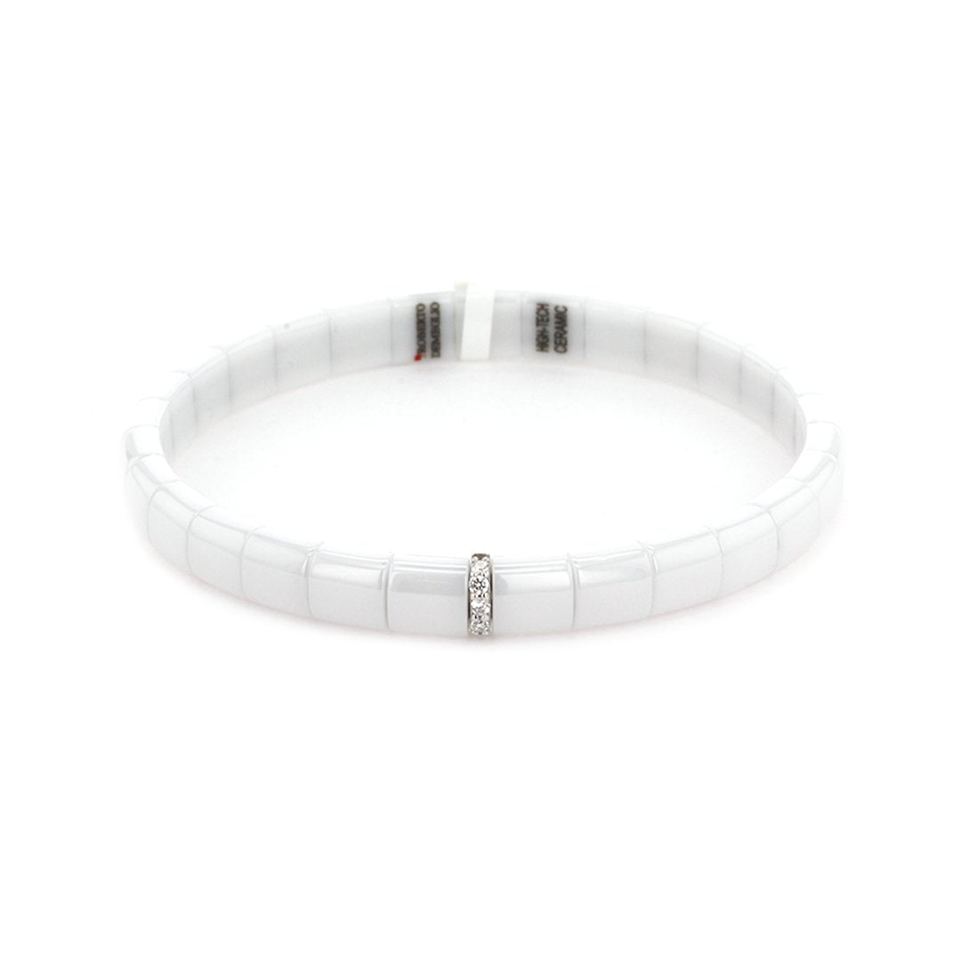 0.07 ctw Diamond Stretch Ceramic Bracelet - Continental Diamond
