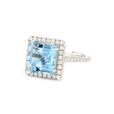 Diamond & Aquamarine Ring - Continental Diamond