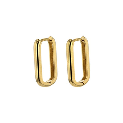 10x20MM Oblong Hoop Earrings - Continental Diamond