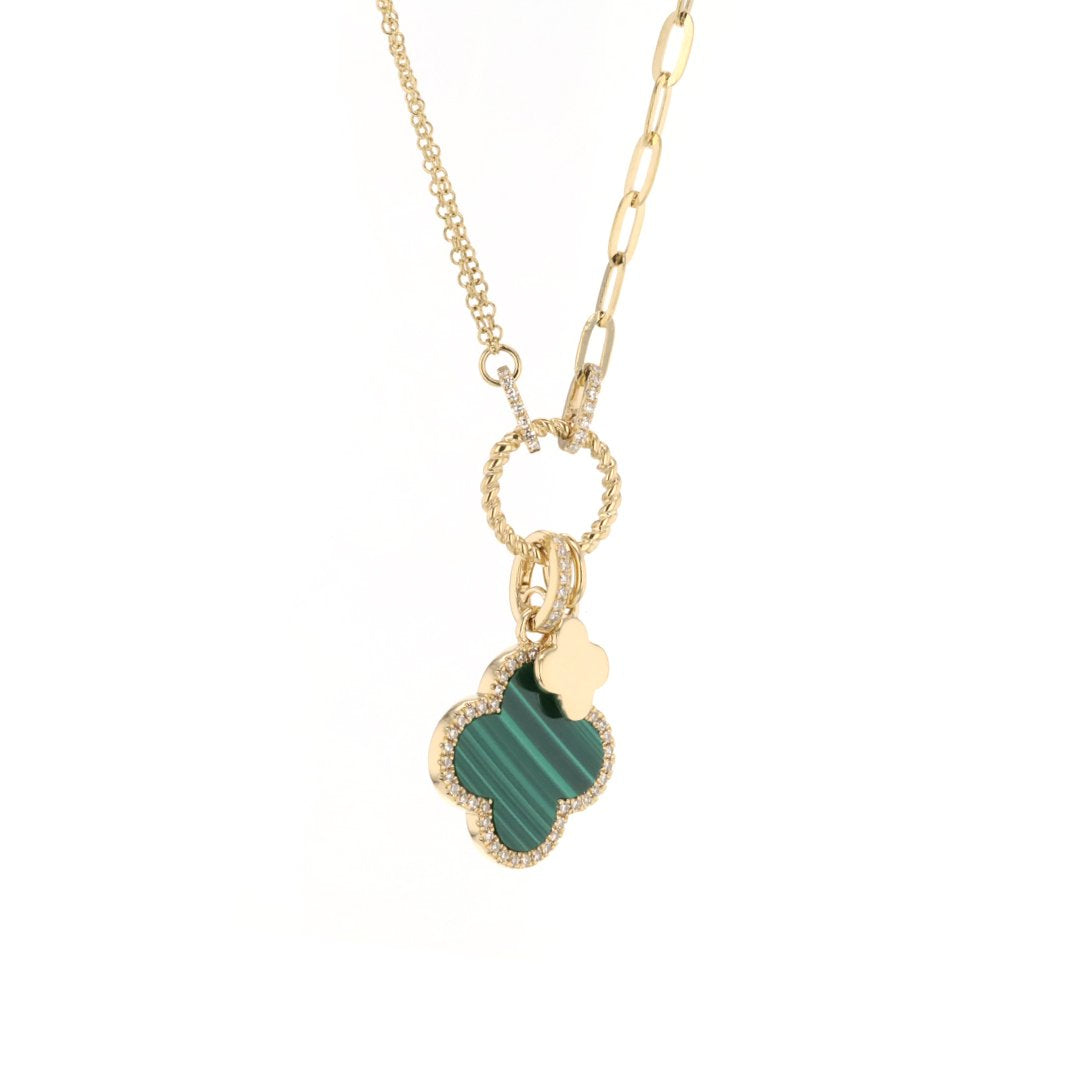 Malachite & Diamond Pendant Necklace
