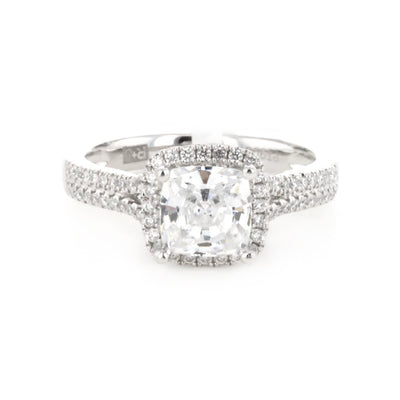 0.27 ctw Diamond Halo Engagement Ring - Continental Diamond